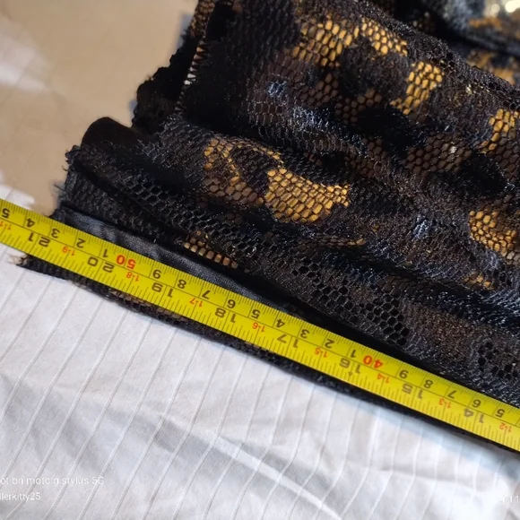 Frederick's of Hollywood Slip Dress Women Large Black Lingerie Floral Lace Mini - Picture 4 of 11